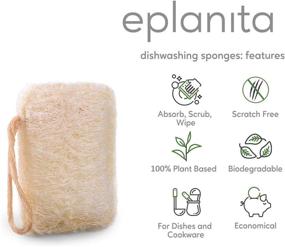 img 3 attached to 🌿 Eplanita Natural Dishwashing Sponges (Pack of 6), Eco-Friendly Kitchen Scrub Scourer, Organic Loofah Plant, Biodegradable and Zero Waste