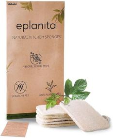 img 4 attached to 🌿 Eplanita Natural Dishwashing Sponges (Pack of 6), Eco-Friendly Kitchen Scrub Scourer, Organic Loofah Plant, Biodegradable and Zero Waste
