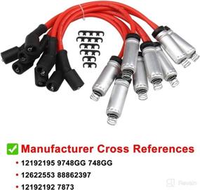 img 1 attached to High Performance D585 Ignition Coil 8 Pack with 748UU 8mm Spark Plug Wires Set 12622553 12656210 for Chevrolet, GMC, and Cadillac 4.8L 5.3L 5.7L 6.0L - Compatible with C1251 UF262 - Red