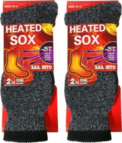 img 4 attached to Warm Up Your Winter With USBingoshop'S Insulated Men'S Thermal Socks - 2 Pairs