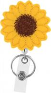 sunflower keychain badge reels with felt label holders and alligator clips - ideal for doctors, nurses, office workers, and students logo