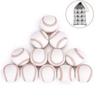 12 standard size soft cushioned t balls - zupapa leather training baseballs for kids & adults logo