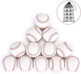 img 4 attached to 12 Standard Size Soft Cushioned T Balls - Zupapa Leather Training Baseballs For Kids & Adults