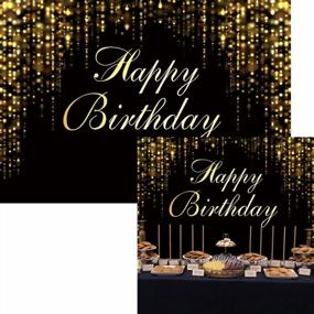 img 3 attached to HUAYI Black Gold Glitter Bokeh Birthday Backdrop Adults Kids Baby Teens Portrait Photo Studio Background Cake Table Party Banner Scene Setter Decorations Prop W-4108