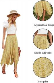 img 3 attached to Hibluco Women'S Midi Skirt High Waist Asymmetrical Floral Skirt Boho Skirts
