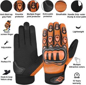 img 3 attached to ALPHA CYCLE GEAR MOTO SPORTS GLOVES (BLACK/ORANGE