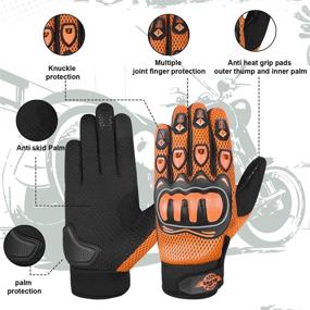 img 1 attached to ALPHA CYCLE GEAR MOTO SPORTS GLOVES (BLACK/ORANGE