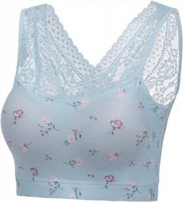 img 2 attached to Romantic Floral Lace Front Cover Push-Up Sports Bra With Removable Padding For Women - Seamless Design