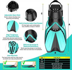 img 2 attached to WANFEI Mask Fins Snorkel Set: Маска для дайвинга с панорамным видом для взрослых мужчин и женщин | Снаряжение для подводного плавания с сухим верхом и сумкой для снаряжения для обучения подводному плаванию и плаванию