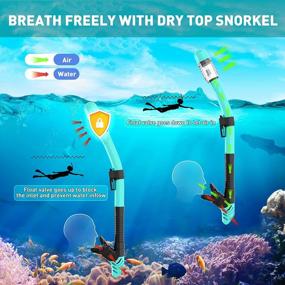 img 1 attached to WANFEI Mask Fins Snorkel Set: Маска для дайвинга с панорамным видом для взрослых мужчин и женщин | Снаряжение для подводного плавания с сухим верхом и сумкой для снаряжения для обучения подводному плаванию и плаванию