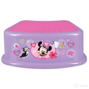 img 4 attached to Disney Minnie Mouse Happy Helpers Bathroom Step Stool for Kids - Pink and Purple