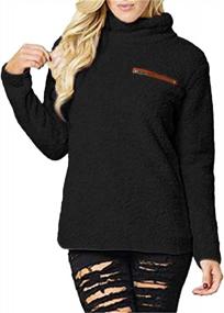 img 3 attached to Women'S Sherpa Pullover Sweater Winter Warm Tunic Top Sweatshirt