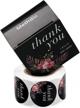🎉 methdic thank you stickers labels roll for business events, gifts, favors, birthdays, baby showers, weddings - 1 roll of 500 labels, 1.5'' waterproof (thankyou-c) logo