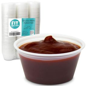 img 4 attached to [250 Pack] BPA Free Plastic Portion Cup - 2 oz Disposable Jello Shots Sauce Condiment Souffle Dressing Mini Containers, Cups without Lids