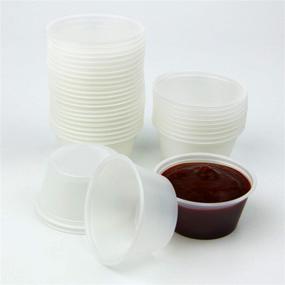 img 2 attached to [250 Pack] BPA Free Plastic Portion Cup - 2 oz Disposable Jello Shots Sauce Condiment Souffle Dressing Mini Containers, Cups without Lids