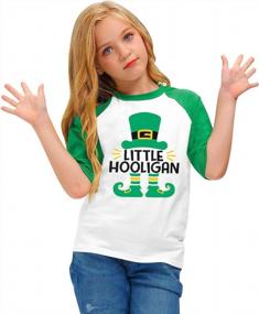 img 3 attached to 🍀 BesserBay Unisex Kids' St. Patrick's Day Lucky Shamrock Raglan Sleeve T-Shirt Irish Clover Tee, Sizes 1-8 Years