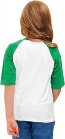 img 2 attached to 🍀 BesserBay Unisex Kids' St. Patrick's Day Lucky Shamrock Raglan Sleeve T-Shirt Irish Clover Tee, Sizes 1-8 Years