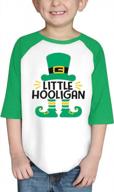 🍀 besserbay unisex kids' st. patrick's day lucky shamrock raglan sleeve t-shirt irish clover tee, sizes 1-8 years logo