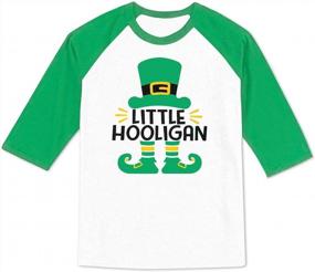 img 1 attached to 🍀 BesserBay Unisex Kids' St. Patrick's Day Lucky Shamrock Raglan Sleeve T-Shirt Irish Clover Tee, Sizes 1-8 Years