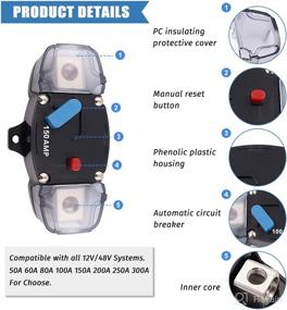 img 3 attached to KEDAKEJI 12-48 Volt DC 150A Circuit Breaker Manual Reset