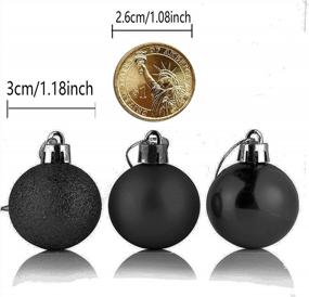 img 3 attached to Bestjybt 24Pcs 1.18" Small Christmas Ball Ornaments Shatterproof Christmas Decorations Tree Balls For Holiday Wedding Party Decoration, Tree Ornaments Hooks Included (Black, 3Cm/1.18")