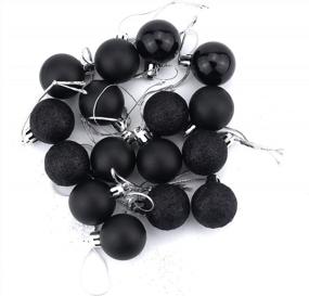 img 2 attached to Bestjybt 24Pcs 1.18" Small Christmas Ball Ornaments Shatterproof Christmas Decorations Tree Balls For Holiday Wedding Party Decoration, Tree Ornaments Hooks Included (Black, 3Cm/1.18")