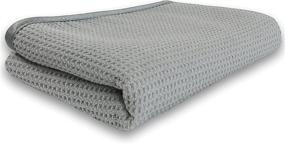 img 4 attached to 👕 Gray Matter Microfiber Drying Towel - Simple Houseware Waffle Weave, 25 x 36 Inches, Grey