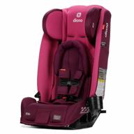 diono radian 3rx 3-in-1 rear and forward facing convertible car seat, adjustable head support & infant insert, 10 years 1 car seat ultimate safety and protection, slim fit 3 across, pink blossom logo