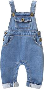 img 4 attached to 👶 LAPA Baby Boy Girls Outfit: Stylish Infant Denim Romper Jumpsuit for Newborns