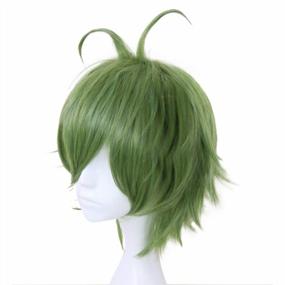 img 2 attached to Men'S Short Natural Wavy Cosplay Wig In Light Green With Wig Cap - Perfect For Anime, Halloween, And Party Dress Up - High-Quality Synthetic Fiber Pastel Wavy Wig - Peluca Verde Claro