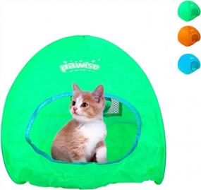 img 3 attached to Foldable Breathable Cat Tent Bed - Portable Pop Up Collapsible Kitten Indoor Outdoor Toy For Cats And Puppies, Random Color.