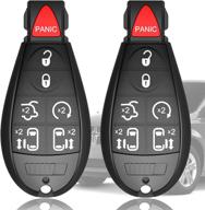 7 button remote fob compatible with 2008-2016 chrysler town and country/ 2008-2019 dodge grand caravan logo