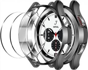 img 4 attached to (2+2 Pack) Seltureone Compatible For Samsung Galaxy Watch 4 Classic 42Mm Case Cover With Screen Protector, Soft TPU Protective Bumper Shell Tempered Glass Film For Galaxy Watch4 42 Mm, Black