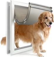 durable aluminum pataplus dog door with slide-in lock panel and magnetic double flaps - ideal for extra large dogs and cats логотип