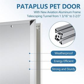 img 2 attached to Durable Aluminum PATAPLUS Dog Door with Slide-in Lock Panel and Magnetic Double Flaps - Ideal for Extra Large Dogs and Cats