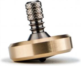 img 1 attached to DjuiinoStar High Precision Spinning Top - Premium Brass Collar And Titanium Stem - EDC Desktop Toy DST-814R With 8-10 Minute Spin Time