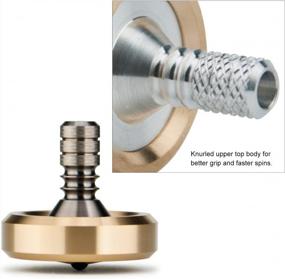 img 2 attached to DjuiinoStar High Precision Spinning Top - Premium Brass Collar And Titanium Stem - EDC Desktop Toy DST-814R With 8-10 Minute Spin Time