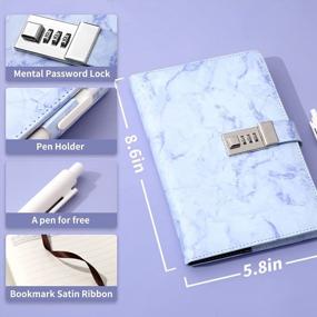 img 2 attached to CAGIE Marble Diary With Lock For Girls And Women, Secret Journal With Lock 192 Pages Waterproof Girls Locked Diary With Pen, Password Locked Journals For Teen Girls, A5 Purple