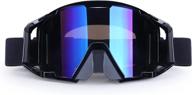 black frame motocross goggles - anti-scratch dustproof powersports goggles for men women youth kids on atv, dirt bike, off-road racing - uv protection riding glasses (color 1 lens) logo