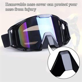 img 2 attached to Black Frame Motocross Goggles - Anti-Scratch Dustproof Powersports Goggles for Men Women Youth Kids on ATV, Dirt Bike, Off-Road Racing - UV Protection Riding Glasses (Color 1 Lens)