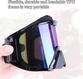 img 1 attached to Black Frame Motocross Goggles - Anti-Scratch Dustproof Powersports Goggles for Men Women Youth Kids on ATV, Dirt Bike, Off-Road Racing - UV Protection Riding Glasses (Color 1 Lens)