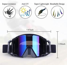 img 3 attached to Black Frame Motocross Goggles - Anti-Scratch Dustproof Powersports Goggles for Men Women Youth Kids on ATV, Dirt Bike, Off-Road Racing - UV Protection Riding Glasses (Color 1 Lens)