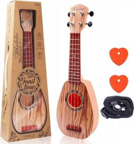 img 4 attached to 17 Inch Kids Guitar Ukulele: 4 Strings Ukeleles For Toddlers & Babies - Educational Learning Toy By Satisfounder