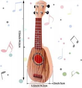 img 3 attached to 17 Inch Kids Guitar Ukulele: 4 Strings Ukeleles For Toddlers & Babies - Educational Learning Toy By Satisfounder