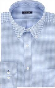 img 1 attached to Impress In Style With IZOD'S Check Buttondown Dress Shirt For Men - Regular Fit & Stretchable Fabric