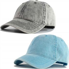 img 4 attached to HOFNEN Washed Cotton Baseball Cap For Men And Women - Classic Snow Style, Adjustable And Low Profile Dad Hat