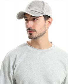 img 1 attached to HOFNEN Washed Cotton Baseball Cap For Men And Women - Classic Snow Style, Adjustable And Low Profile Dad Hat
