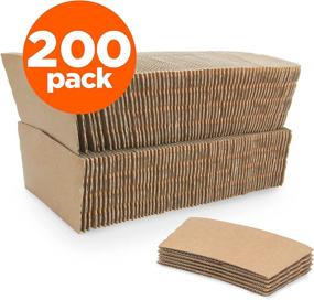 img 3 attached to 🥤 [200 Pack] Brown Kraft Coffee Cup Sleeves - Disposable Corrugated Cardboard Paper Jackets for Hot and Cold Drinks, Insulator and Hand Protection for Espresso Coffee, Milk Tea, and Beverages