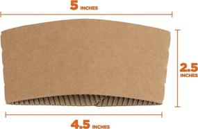 img 2 attached to 🥤 [200 Pack] Brown Kraft Coffee Cup Sleeves - Disposable Corrugated Cardboard Paper Jackets for Hot and Cold Drinks, Insulator and Hand Protection for Espresso Coffee, Milk Tea, and Beverages