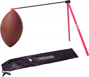 img 4 attached to GoSports Football Kicking Tee, Metal Place Kicking Stand For Field Goal Kicks - Portable Holder Compatible With All Football Sizes, Red
